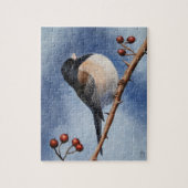 Niedlicher Bird Oregon Junco und Winterberries Puzzle (Vertikal)