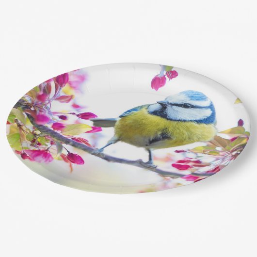 Niedlicher Bird Pappteller (Schrägansicht)