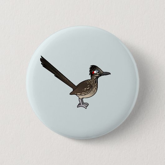 Niedlicher Birdorable Roadrunner Button (Vorderseite)