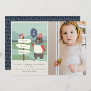 Niedlicher Birdy Bar Meilenstein jedes Foto Geburt Dankeskarte