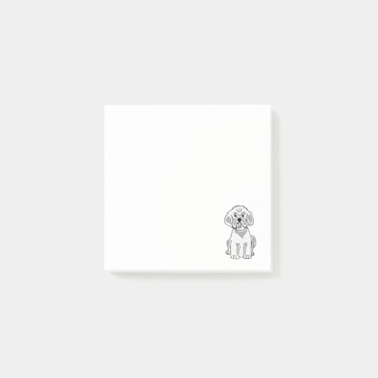 Niedlicher Bixcon Frise HundeCartoon Post-it Klebezettel (Vorderseite)