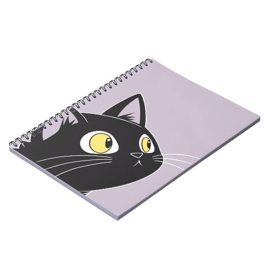 Niedlicher Black Cat Cartoon - Kinder-Notebook Notizblock (Linke Seite)