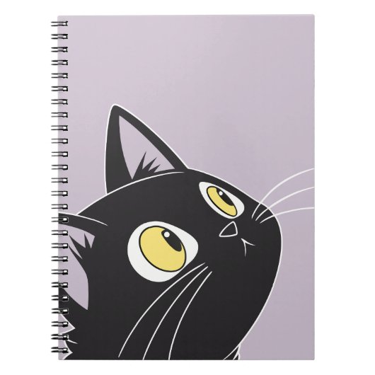 Niedlicher Black Cat Cartoon - Kinder-Notebook Notizblock (Vorderseite)