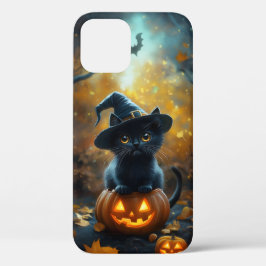 Niedlicher Black Cat Hexe Halloween iPhone Case