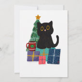 Niedlicher Black Cat Kaffee Weihnachten Party Einladung (Rückseite)