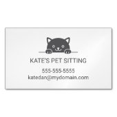 Niedlicher Black Cat Peeking Pet Sitting Service 2 Magnetische Visitenkarte (Vorderseite)