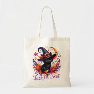 Niedlicher Black Kitten Trick oder Treat Bag Tragetasche