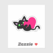 Niedlicher Black Kitty Custom-Cut Vinyl Sticker (Blatt)