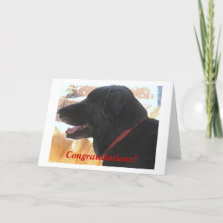 Niedlicher Black Lab Hund Herzlichen Glückwunsch D Karte