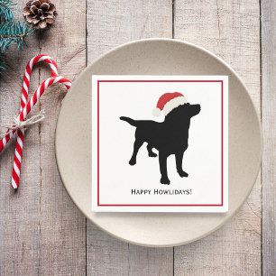 Niedlicher Black Lab Hund mit Weihnachten Weihnach Serviette