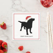 Niedlicher Black Lab Hund mit Weihnachts Weihnacht Serviette (Beispiel)