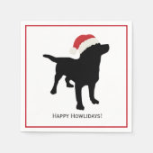Niedlicher Black Lab Hund mit Weihnachts Weihnacht Serviette (Vorderseite)
