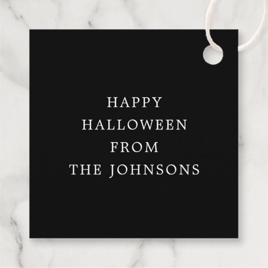 Niedlicher Black Pumpkin Trick oder Treat Hallowee Geschenkanhänger (Rückseite)