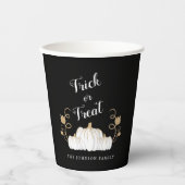 Niedlicher Black Pumpkin Trick oder Treat Hallowee Pappbecher (Vorderseite)