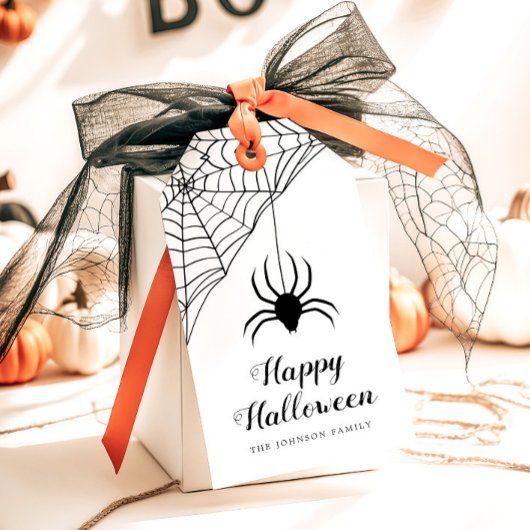 Niedlicher Black Spider Happy Halloween Geschenkanhänger