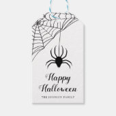 Niedlicher Black Spider Happy Halloween Geschenkanhänger (Vorderseite)