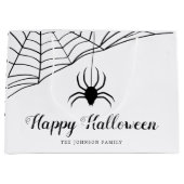 Niedlicher Black Spider Happy Halloween Große Geschenktüte (Vorderseite)