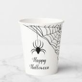 Niedlicher Black Spider Happy Halloween Pappbecher (Rückseite)