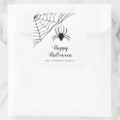 Niedlicher Black Spider Happy Halloween Quadratischer Aufkleber (Tasche)