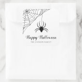 Niedlicher Black Spider Happy Halloween Quadratischer Aufkleber (Tasche)