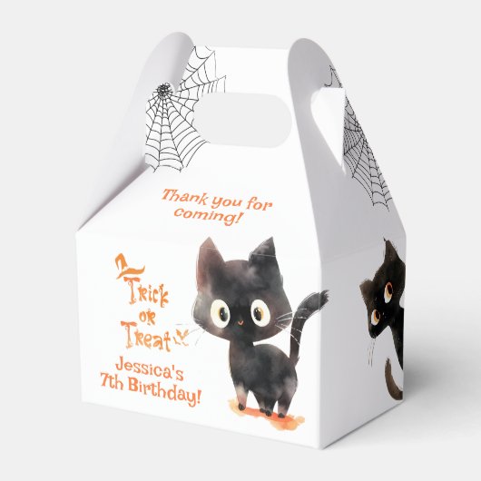 Niedlicher Black Trick oder Treat Halloween-Geburt Geschenkschachtel (Vorderseite)