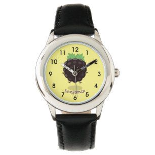 Niedlicher BlackBerry lila Cartoon Armbanduhr