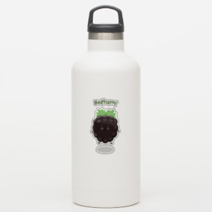 Niedlicher BlackBerry lila Cartoon Aufkleber