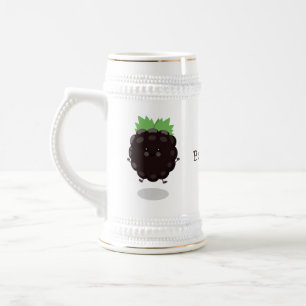 Niedlicher BlackBerry lila Cartoon Bierglas