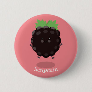 Niedlicher BlackBerry lila Cartoon Button
