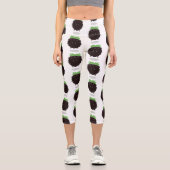 Niedlicher BlackBerry lila Cartoon Capri Leggings (Vorderseite)