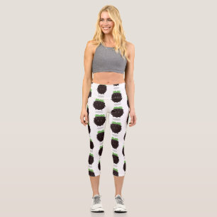 Niedlicher BlackBerry lila Cartoon Capri Leggings