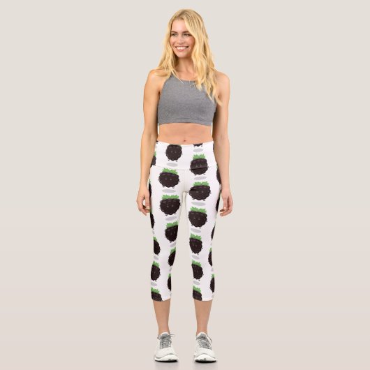 Niedlicher BlackBerry lila Cartoon Capri Leggings (Vorderseite)