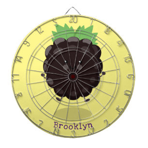 Niedlicher BlackBerry lila Cartoon Dartscheibe