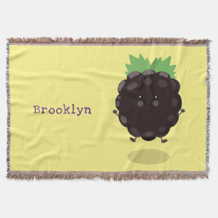 Niedlicher BlackBerry lila Cartoon Decke