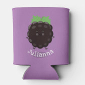 Niedlicher BlackBerry lila Cartoon Dosenkühler (Rückseite)