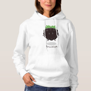 Niedlicher BlackBerry lila Cartoon Hoodie