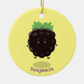 Niedlicher BlackBerry lila Cartoon Keramik Ornament (Vorne)