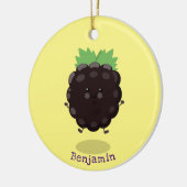 Niedlicher BlackBerry lila Cartoon Keramik Ornament (Links)