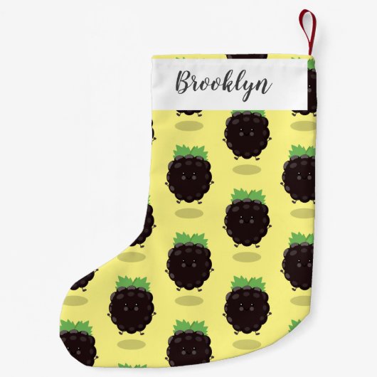 Niedlicher BlackBerry lila Cartoon Kleiner Weihnachtsstrumpf (Rückseite)