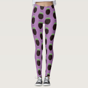 Niedlicher BlackBerry lila Cartoon Leggings