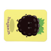 Niedlicher BlackBerry lila Cartoon Magnet (Horizontal)