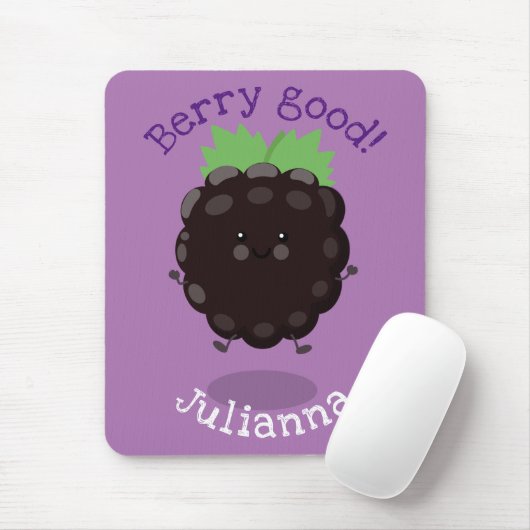 Niedlicher BlackBerry lila Cartoon Mousepad (Mit Mouse)