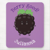 Niedlicher BlackBerry lila Cartoon Mousepad (Vorne)