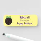 Niedlicher BlackBerry lila Cartoon Namensschild (Beispiel)