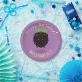 Niedlicher BlackBerry lila Cartoon Pappteller (Party)