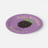 Niedlicher BlackBerry lila Cartoon Pappteller (Schrägansicht)