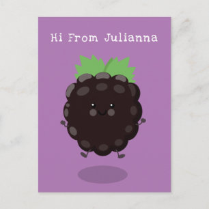 Niedlicher BlackBerry lila Cartoon Postkarte