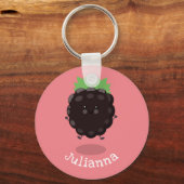 Niedlicher BlackBerry lila Cartoon Schlüsselanhänger (Vorderseite)