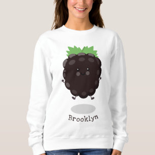 Niedlicher BlackBerry lila Cartoon Sweatshirt