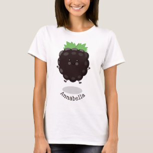 Niedlicher BlackBerry lila Cartoon T-Shirt